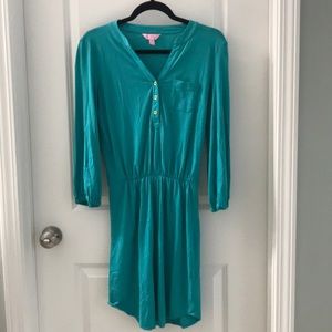 Lilly Pulitzer XS 3/4 sleeve cotton dress aqua 💕